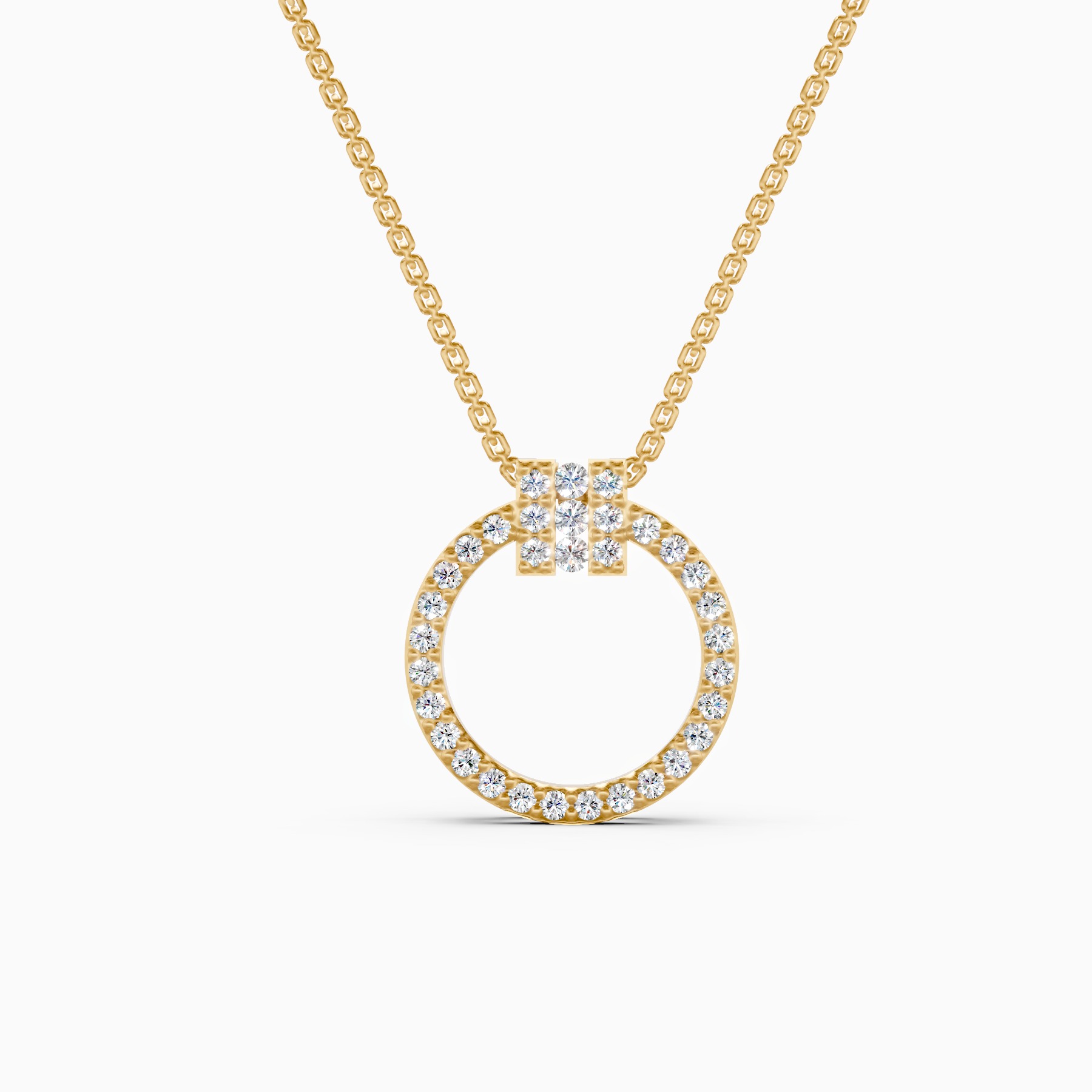 Stylish Circle Lab Grown Diamond Pendant